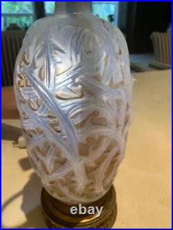 Rare 1921 Rene Lalique Ronce Design Art Deco Pair Of Electrified Lamps