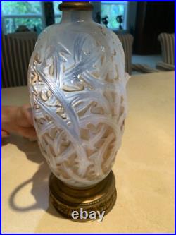 Rare 1921 Rene Lalique Ronce Design Art Deco Pair Of Electrified Lamps