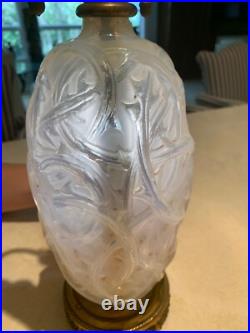 Rare 1921 Rene Lalique Ronce Design Art Deco Pair Of Electrified Lamps