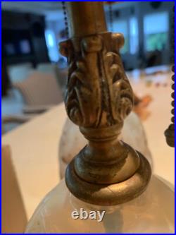 Rare 1921 Rene Lalique Ronce Design Art Deco Pair Of Electrified Lamps