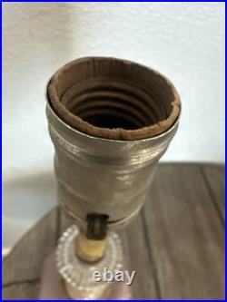 Rare 1930 Art Deco Boudoir Lamp Butterscotch Bakelite Lavender Pink Glass Houze