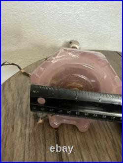 Rare 1930 Art Deco Boudoir Lamp Butterscotch Bakelite Lavender Pink Glass Houze
