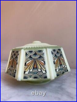 Rare 1930's Art Deco Milk Glass Lampshades