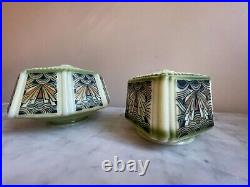 Rare 1930's Art Deco Milk Glass Lampshades