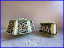 Rare 1930's Art Deco Milk Glass Lampshades