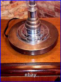 Rare 1935 Bert Dickerson Design Machine Age Art Deco Copper Desk Lamp Markel NY