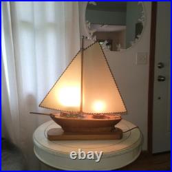 Rare Antique 1930's Art Deco Yacht Boat Table Lamp Wood All Original And Working