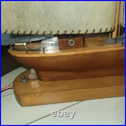 Rare Antique 1930's Art Deco Yacht Boat Table Lamp Wood All Original And Working