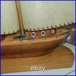Rare Antique 1930's Art Deco Yacht Boat Table Lamp Wood All Original And Working