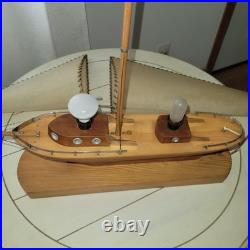 Rare Antique 1930's Art Deco Yacht Boat Table Lamp Wood All Original And Working