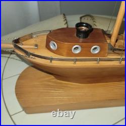 Rare Antique 1930's Art Deco Yacht Boat Table Lamp Wood All Original And Working