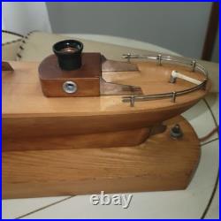 Rare Antique 1930's Art Deco Yacht Boat Table Lamp Wood All Original And Working