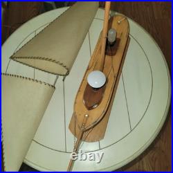 Rare Antique 1930's Art Deco Yacht Boat Table Lamp Wood All Original And Working