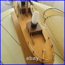 Rare Antique 1930's Art Deco Yacht Boat Table Lamp Wood All Original And Working