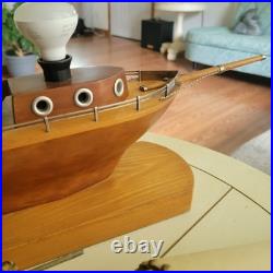Rare Antique 1930's Art Deco Yacht Boat Table Lamp Wood All Original And Working