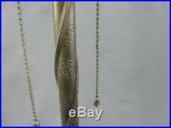 Rare Antique Art Deco Jadeite Lamp Base Glass Double Pull Chain Socket