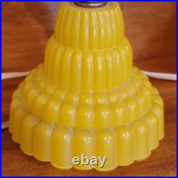 Rare Antique Art Deco Yellow Glass Lamp Set 13