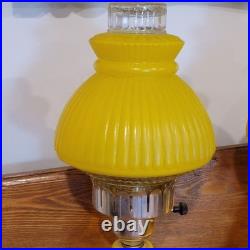 Rare Antique Art Deco Yellow Glass Lamp Set 13