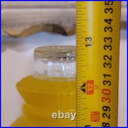 Rare Antique Art Deco Yellow Glass Lamp Set 13