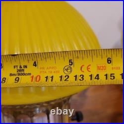 Rare Antique Art Deco Yellow Glass Lamp Set 13