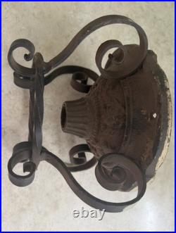 Rare Antique Vintage Art Deco Spanish Revival Wrought Cast Ceiling Light Fixture