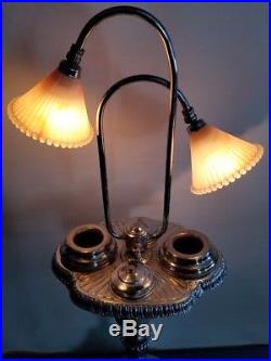 Rare Art Deco Chrome Floor Ashtray Cigar Room Lounge Smoking Stand Light Lamp