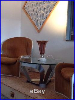 Rare Art Deco Kelch Tischlampe Designer Lampe in Kupfer und Marmor Stilnovo