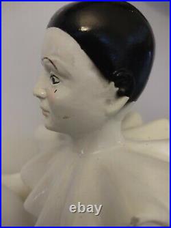 Rare Art Deco Pierrot Clown Vintage Ceramic Table Lamp with Euro plug