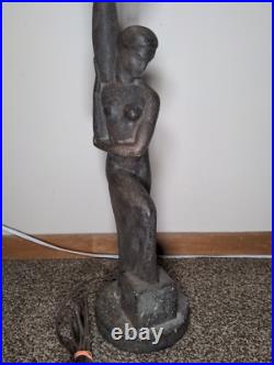 Rare Art Deco Table Lamp Female Water Bearer signed by Harwil