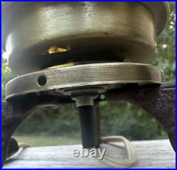 Rare Art Deco Vintage Verona Mermaid Lamp Round Yellow Glass Globe Cast Iron