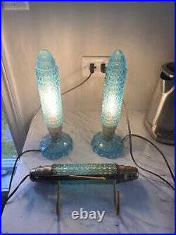 Rare Blue torpedo lamps set