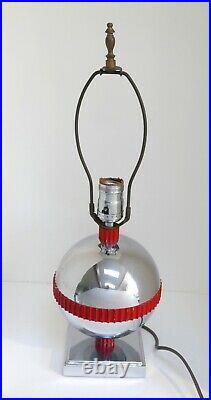 Rare Chase Planet Chrome Art Deco Ball Lamp Walter Von Nessen