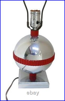 Rare Chase Planet Chrome Art Deco Ball Lamp Walter Von Nessen