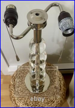 Rare Crystal Art Deco Glass Ball Stacking Sphere Table Lamp by Syrie Maugham Vtg