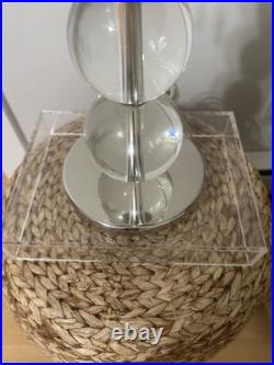 Rare Crystal Art Deco Glass Ball Stacking Sphere Table Lamp by Syrie Maugham Vtg