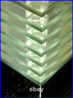 Rare Desny French Art Deco Lamp Demeter Modernist Chrome & Glass Table Light