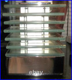 Rare Desny French Art Deco Lamp Demeter Modernist Chrome & Glass Table Light