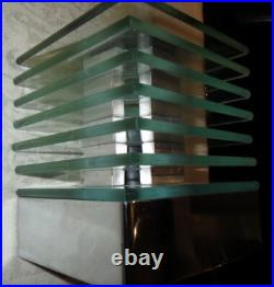 Rare Desny French Art Deco Lamp Demeter Modernist Chrome & Glass Table Light