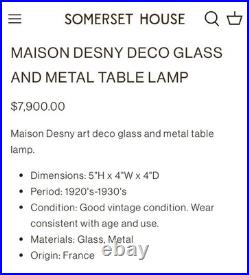 Rare Desny French Art Deco Lamp Demeter Modernist Chrome & Glass Table Light