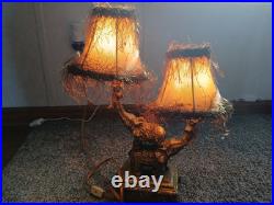 Rare Elephant Lamp Stunning Unique Vintage Gold Tone Works Great