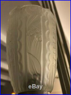 Rare Lustre Art Deco Donna Paris Lampe French Applique Degue Muller Daum