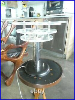 Rare Machine Age Art Deco Chrome And Lucite Table Lamp Restored