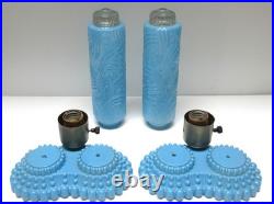 Rare Pair Vtg. Art Deco Skyscraper/Torpedo Table Lamps Glass-Parts or Repair