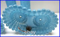Rare Pair Vtg. Art Deco Skyscraper/Torpedo Table Lamps Glass-Parts or Repair
