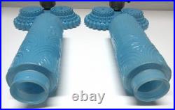 Rare Pair Vtg. Art Deco Skyscraper/Torpedo Table Lamps Glass-Parts or Repair