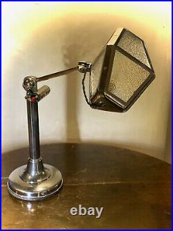 Rare Pirouette Art Deco Industrial Desk Lamp with Calendar, 1920-30s GIFT READY