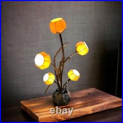Rare Rice Paper Art Deco Flower Lamp / Lantern