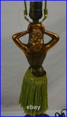 Rare Vintage Antique Art Deco Hawaiian Dancing Hula girl lamp