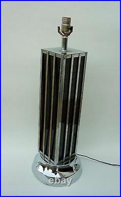 Rare! Vintage Art Deco Chrome Skyscraper Table Lamp