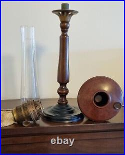 Rare Vintage Light Brown Bakelite SUPER ALADDIN Pedestal Oil Lamp